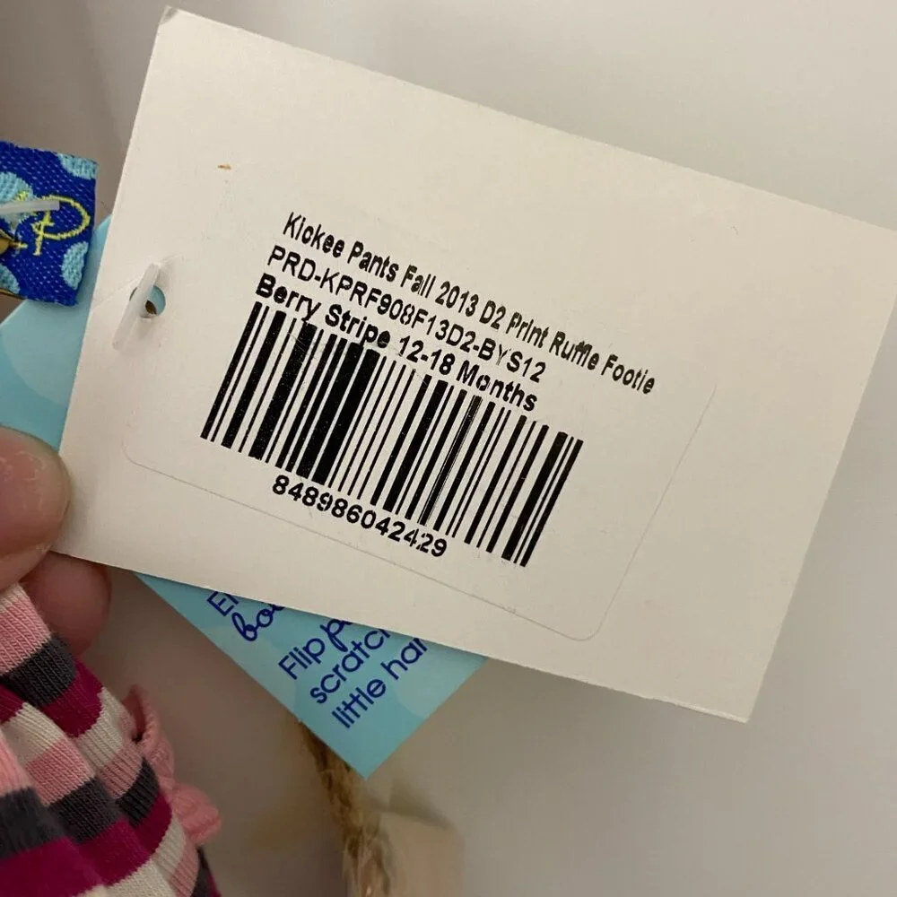 NWT Kickee Pants Stripe Ruffle Footie Pink Berry 12-18 months snap - Picture 4 of 7